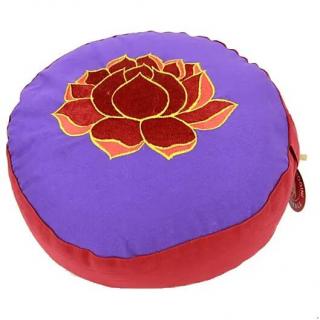 Tibetian meditační polštář s lotosem 100% bavlna 33 x 17 cm