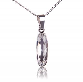 Náhrdelník Baguette Long s krystalem Crystal (Stříbrný náhrdelník s krystalem)