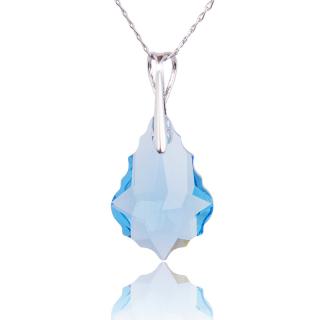 Náhrdelník Baroque s krystaly Aquamarine (Stříbrný náhrdelník s krystaly)