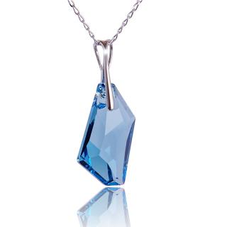 Náhrdelník De-Art s krystalem Aquamarine (Stříbrný náhrdelník s krystalem)