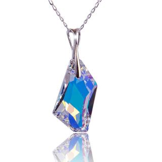 Náhrdelník De-Art s krystalem Aurore Boreale (Stříbrný náhrdelník s krystalem)