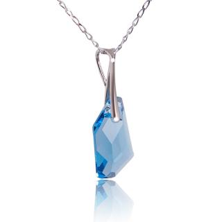 Náhrdelník De-Art s krystaly Aquamarine (Stříbrný náhrdelník s krystaly)