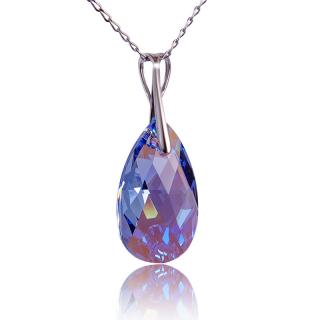 Náhrdelník Kapka s krystaly Light Sapphire Shimmer (Stříbrný náhrdelník s krystaly)
