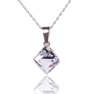 Náhrdelník Kostička Crystal (Stříbrný náhrdelník s krystaly)