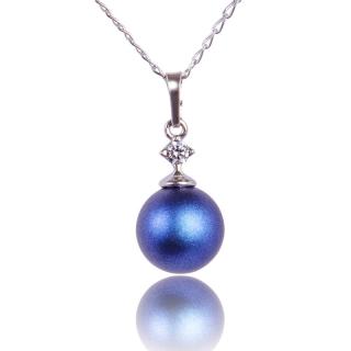 Náhrdelník Perla Dark Blue Pearl  (Stříbrný náhrdelník s perličkou)