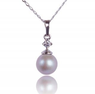 Náhrdelník Perla Grey Pearl (Stříbrný náhrdelník s perličkou)