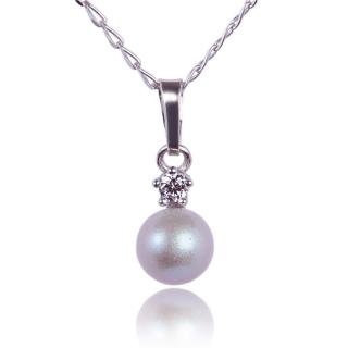 Náhrdelník Perla Grey Pearl (Stříbrný náhrdelník s perlou)