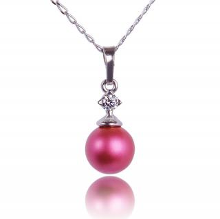 Náhrdelník Perla Mulberry Pink Pearl (Stříbrný náhrdelník s perličkou)