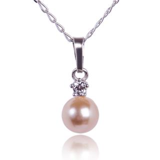 Náhrdelník Perla Peach Pearl  (Stříbrný náhrdelník s perlou)