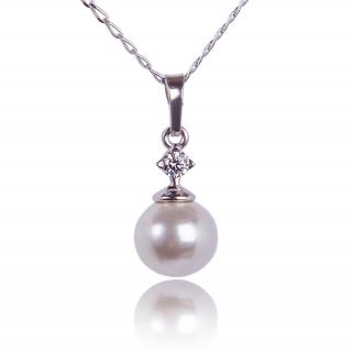 Náhrdelník Perla White Pearl (Stříbrný náhrdelník s perličkou)