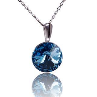 Náhrdelnik Rivoli s krystalem Aquamarine (Stříbrný náhrdelník s krystalem)