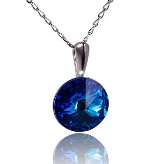 Náhrdelnik Rivoli s krystalem Royal Blue DeLite (Stříbrný náhrdelník s krystalem)