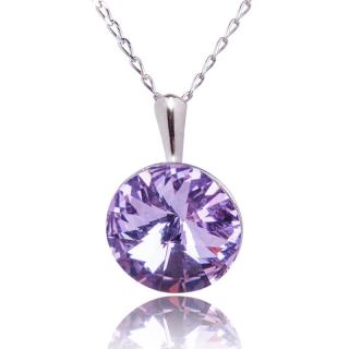 Náhrdelnik Rivoli s krystalem Violet (Stříbrný náhrdelník s krystalem)