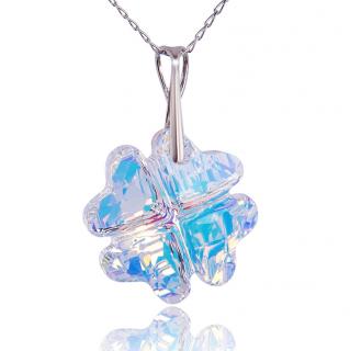 Náhrdelník s krystalem Clover Aurore Boreale (Stříbrný náhrdelník s krystalem)
