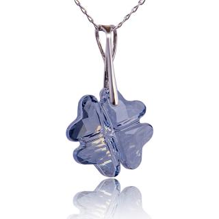Náhrdelník s krystalem Clover Blue Shade (Stříbrný náhrdelník s krystalem)
