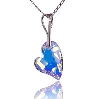 Náhrdelník s krystalem Devoted 2U Heart  Aurore Boreale (Stříbrný náhrdelník s krystalem)