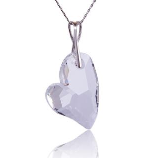 Náhrdelník s krystalem Devoted 2U Heart Crystal (Stříbrný náhrdelník s krystalem)