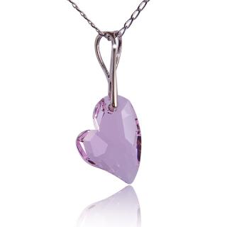 Náhrdelník s krystalem Devoted 2U Heart Rosaline (Stříbrný náhrdelník s krystalem)