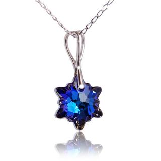 Náhrdelník s krystalem Edelweiss Bermuda Blue (Stříbrný náhrdelník s krystalem)