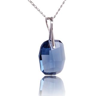 Náhrdelník s krystalem Graphic Denim Blue (Stříbrný náhrdelník s krystalem)