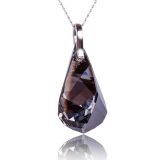 Náhrdelník s krystalem Helix Silver Night (Stříbrný náhrdelník s krystalem)