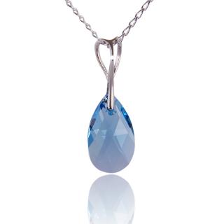 Náhrdelník s krystalem Kapka Aquamarine (Stříbrný náhrdelník s krystalem)