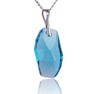 Náhrdelník s krystalem Meteor Light Turquoise (Stříbrný náhrdelník s krystalem)