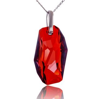 Náhrdelník s krystalem Meteor Red Magma (Stříbrný náhrdelník s krystalem)