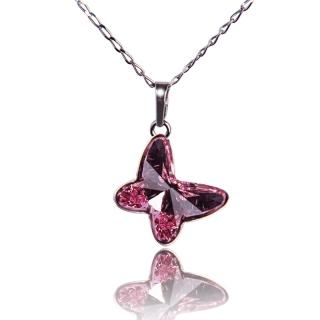 Náhrdelník s krystalem Motýlek Light Rose (Stříbrný náhrdelník s krystalem)