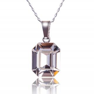 Náhrdelnik s krystalem Octagon Crystal (Stříbrný náhrdelník s krystalem)