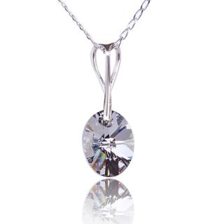 Náhrdelník s krystalem Oval CALVSI (Stříbrný náhrdelník s krystalem)