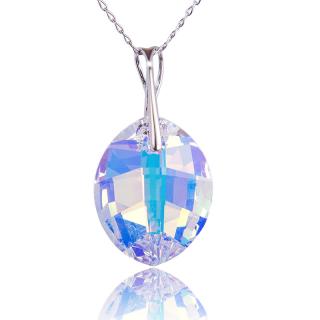 Náhrdelník s krystalem Pure Leaf Aurore Boreale (Stříbrný náhrdelník s krystalem)