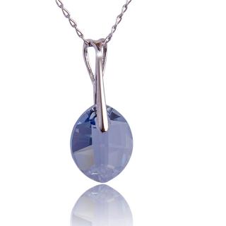 Náhrdelník s krystalem Pure Leaf Blue Shade (Stříbrný náhrdelník s krystalem)