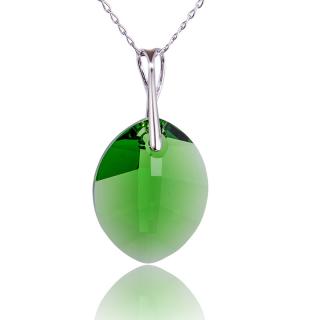 Náhrdelník s krystalem Pure Leaf Fern Green (Stříbrný náhrdelník s krystalem)