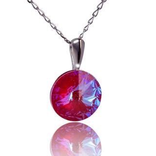 Náhrdelnik s krystalem Rivoli Royal Red DeLite (Stříbrný náhrdelník s krystalem)