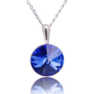 Náhrdelnik s krystalem Rivoli Sapphire (Stříbrný náhrdelník s krystalem)