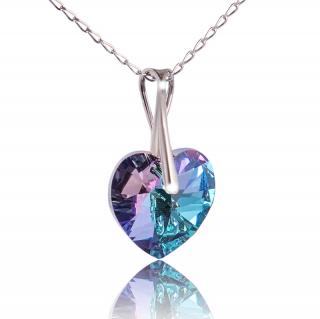 Náhrdelník s krystalem srdíčko Vitrail Light  (Stříbrný náhrdelník s krystalem)