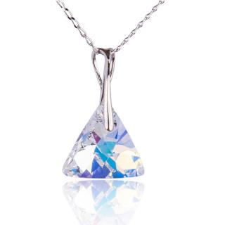 Náhrdelník s krystalem Triangle Aurore Boreale (Stříbrný náhrdelník s krystalem)