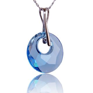 Náhrdelník s krystalem Victory Aquamarine (Stříbrný náhrdelník s krystalem)