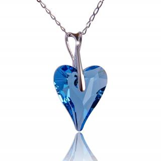 Náhrdelník s krystalem Wild Heart Aquamarine (Stříbrný náhrdelník s krystalem)