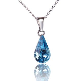 Náhrdelník s krystalem Xilion Pear Aquamarine (Stříbrný náhrdelník s krystalem)