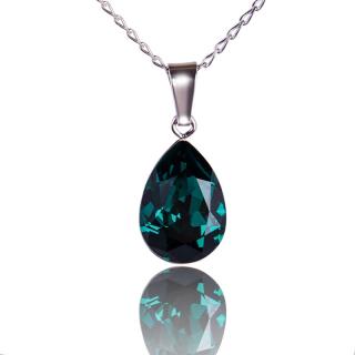 Náhrdelník s krystalem Xilion Pear Emerald (Stříbrný náhrdelník s krystalem)