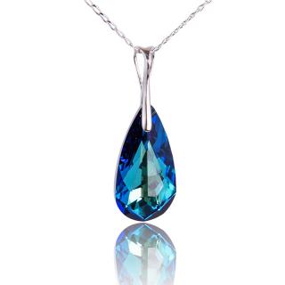 Náhrdelník Slza Bermuda Blue (Stříbrný náhrdelník s krystalem)