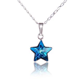 Náhrdelník Star s krystalem Bermuda Blue (Stříbrný Náhrdelník s krystalem)