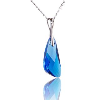 Náhrdelník Wing s krystaly Capri Blue (Stříbrný náhrdelník s krystaly)