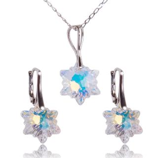 Stříbrná souprava s krystaly Edelweiss Aurore Boreale (Stříbrný náhrdelník s krystaly)
