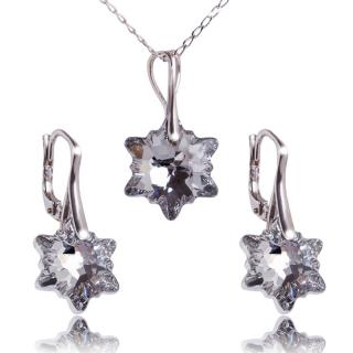 Stříbrná souprava s krystaly Edelweiss CALVSI (Stříbrný náhrdelník s krystaly)