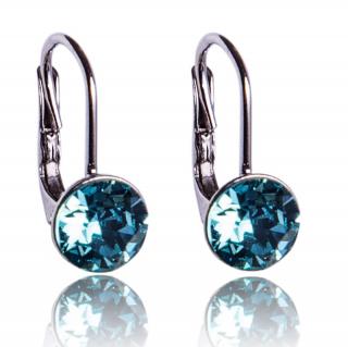 Stříbrné náušnice s krystaly Chaton Light Turquoise (Stříbrné náušnice s krystaly)