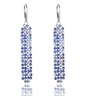 Stříbrné náušnice s krystaly Mesh v.2 Light Sapphire Shimmer (Stříbrné náušnice s krystaly)