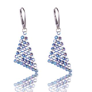 Stříbrné náušnice s krystaly Mesh v.3 Light Sapphire Shimmer (Stříbrné náušnice s krystaly)